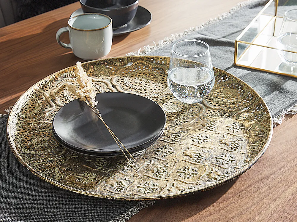 Decorative Tray KITNOS Metal Gold