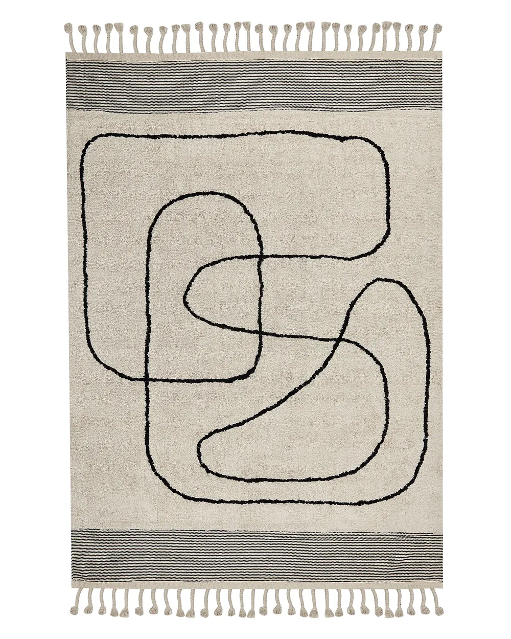 Rug DOKUZ Beige 140 x 200 cm Cotton