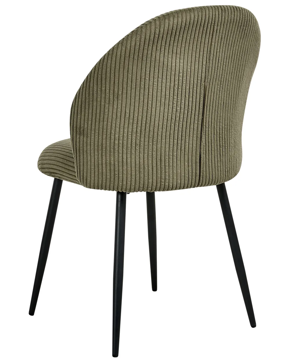 Set of 2 Dining Chairs ELOY Corduroy Dark Green_1006531