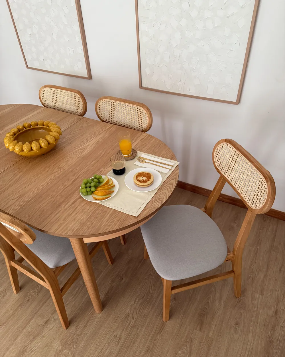 Extending Dining Table LARTO Light Ash Wood 180/220 cm 90 cm_1019972