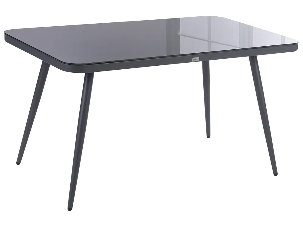 Trädgårdsmatbord LIPARI 140 cm 80 cm Glas Grå