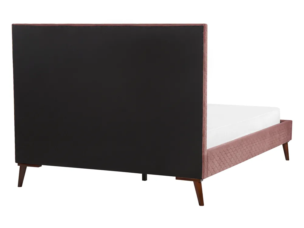 Bed Velvet BAYONNE 140 x 200 cm (EU Double) Pink_901272