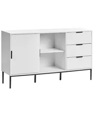 Glass Display Sideboard LEDUC White_1025039