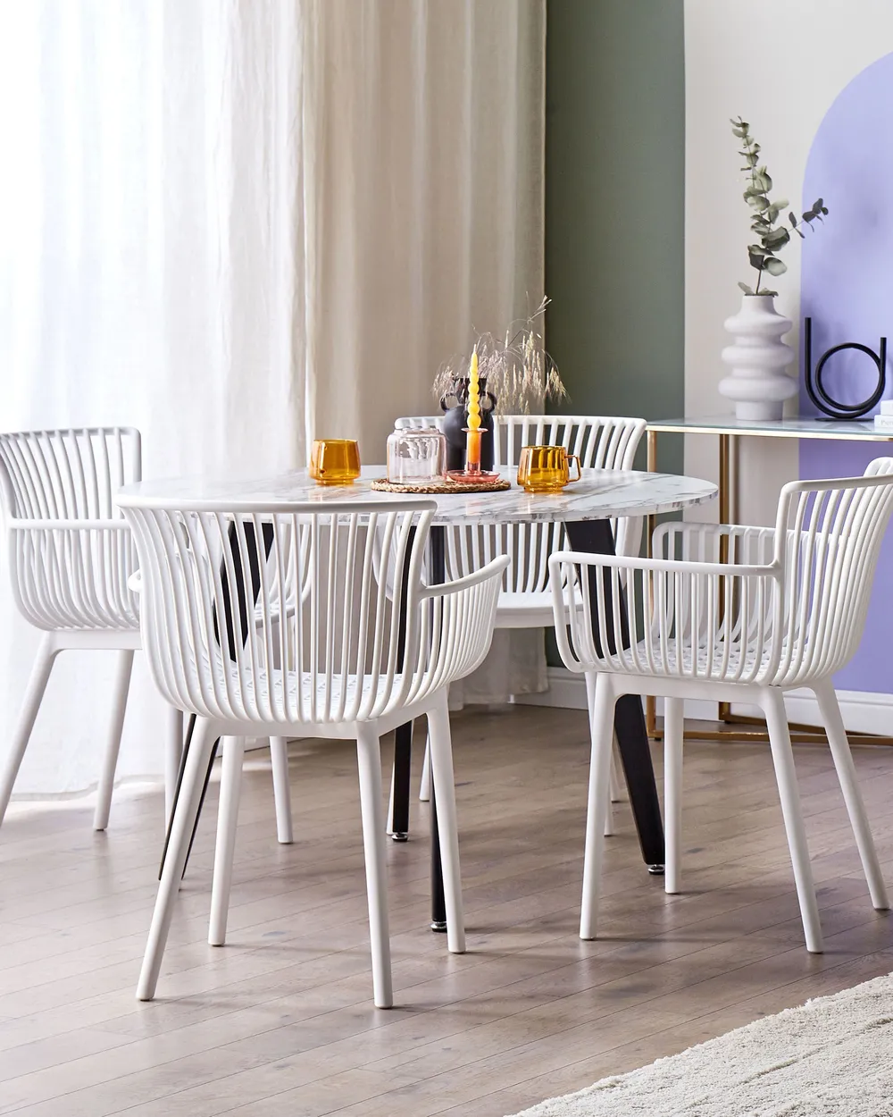 Set of 4 Garden Chairs PESARO White_825420