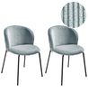Set of 2 Dining Chairs MILES Corduroy Light Blue