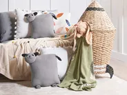 Set med 2 prydnadskuddar SHADOOR Bomull 35 x 35 cm Grå Panda_1079278