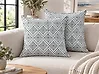 Set of 2 Decorative Cushions CORDATA 45 x 45 cm Cotton Blue Oriental Pattern