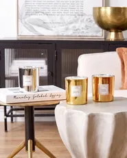 Set of 3 Scented Candles METALLIC GLAMOUR 9 cm Multicolour_1080359