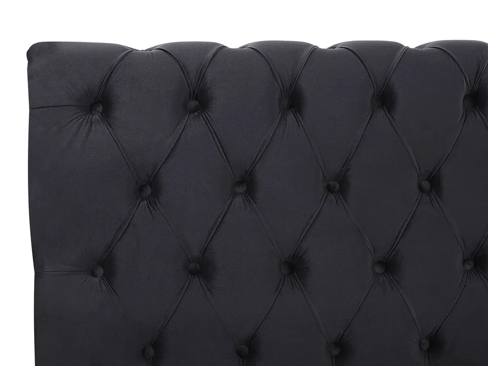 Bed Velvet AVALLON 180 x 200 cm (EU Super King) Black_694682
