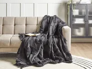 Pläd CHACK Bomull 200 x 220 cm Mörkgrå_945500