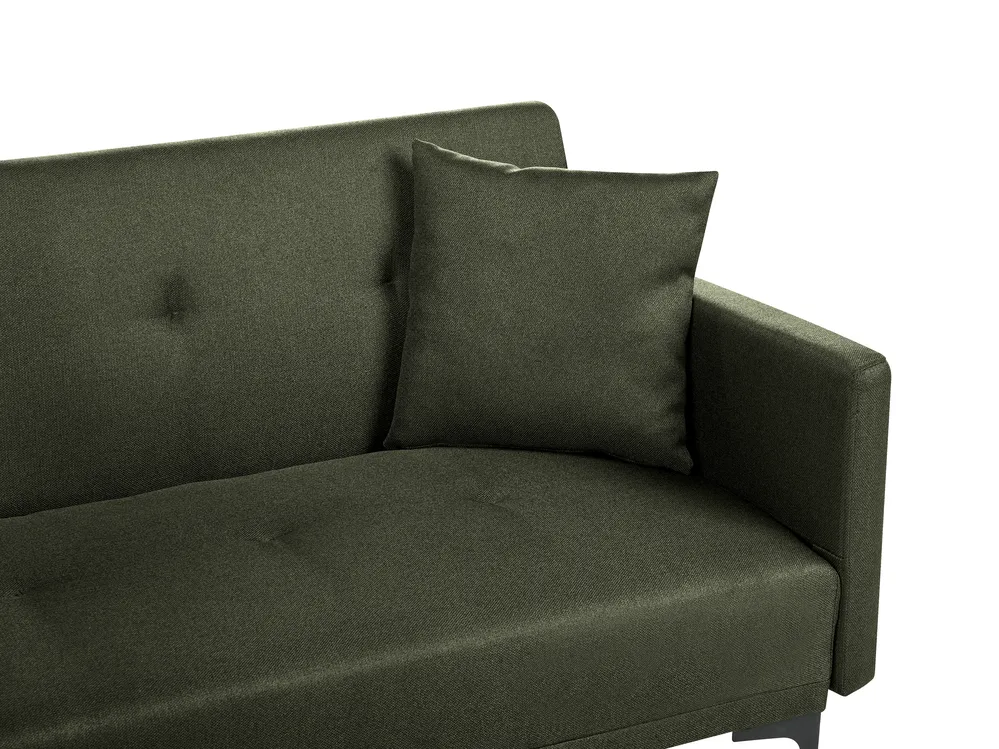 Sofa Bed 3 Seater LUCAN Fabric Green_918357