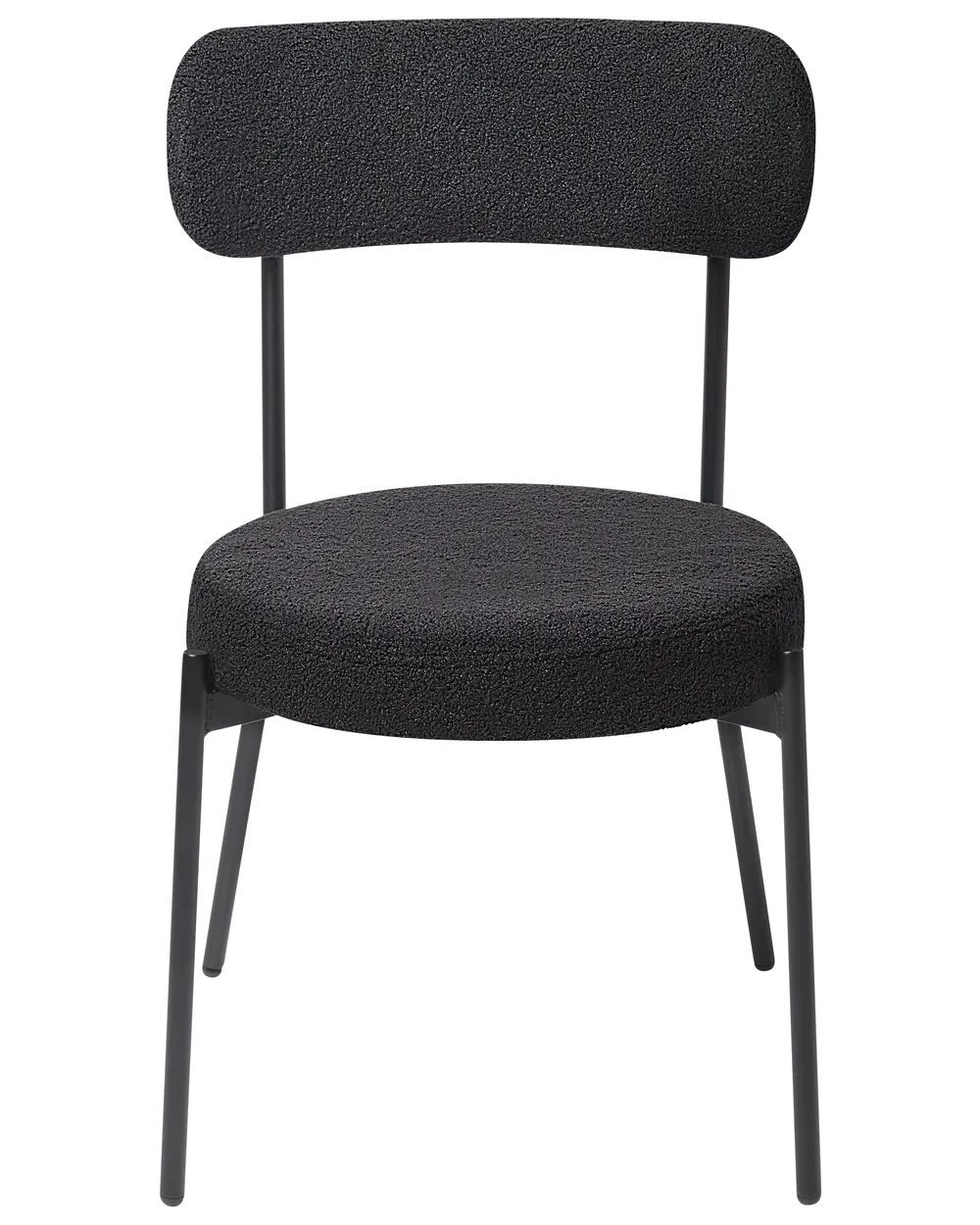 Set of 2 Dining Chairs ALLISON Boucle Black_929083