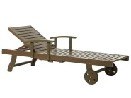 Sun Lounger AMANTEA II Reclining Acacia Wood Dark Brown_871626