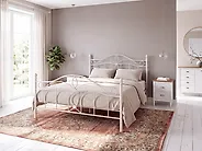 Sänky Metalli ANTLIA 140 x 200 cm Vaaleanbeige_1165273