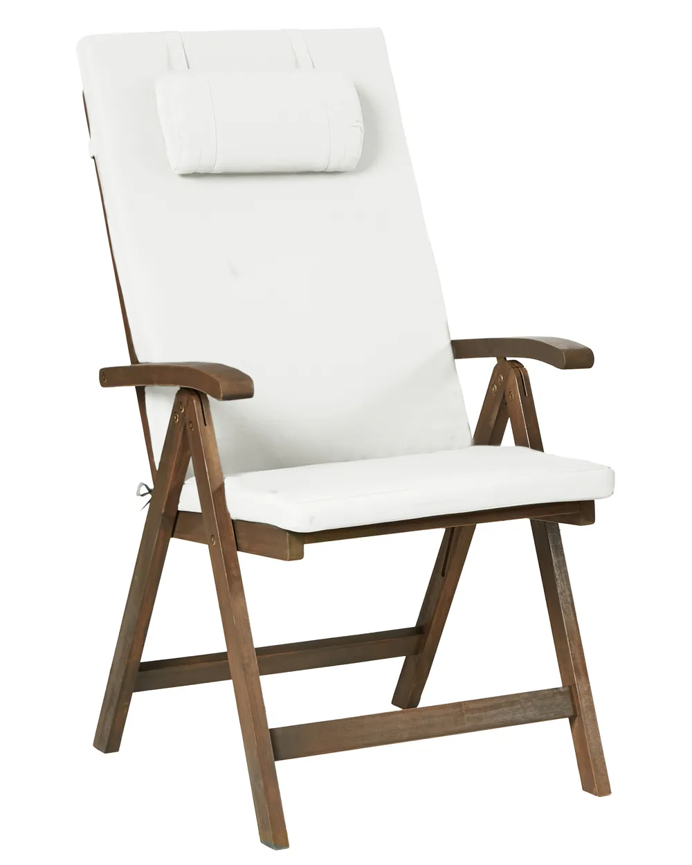 Set of 2 Garden Chairs with Cushions AMANTEA PREMIUM Acacia Wood Off-White_1066339