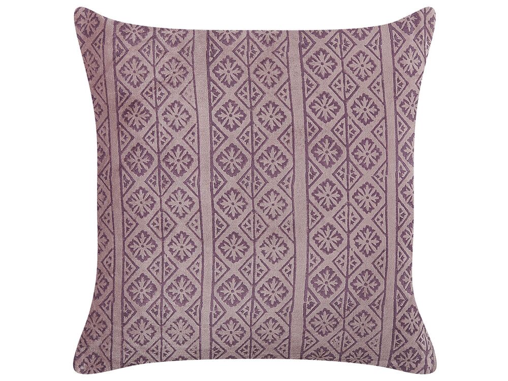 Prydnadskudde SILYBUM 45 x 45 cm Sammet Rosa Geometriskt tryck