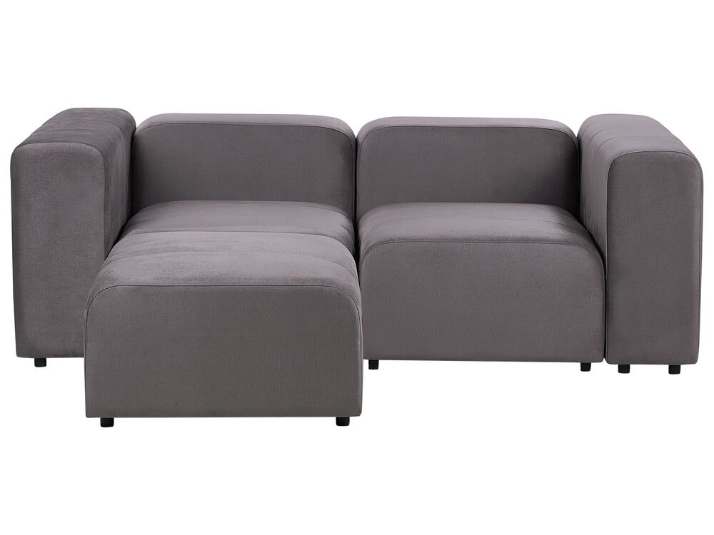 Modular Sofa 2 Seater FALSTERBO with Ottoman Velvet Taupe