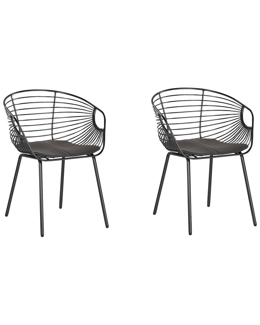 Set of 2 Dining Chairs HOBACK Metal Black