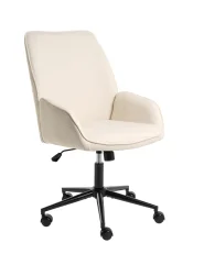 Kontorsstol CASTILE Konstlinne Off-White_1072487
