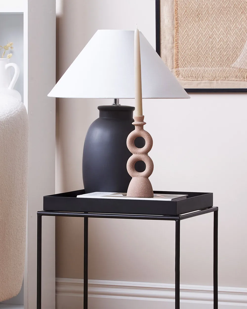 Candle Holder NAOUSA 23 cm Ceramic Beige