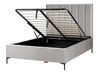 Ottoman Bed SEZANNE Velvet Light Grey 140 x 200 cm (EU Double)
