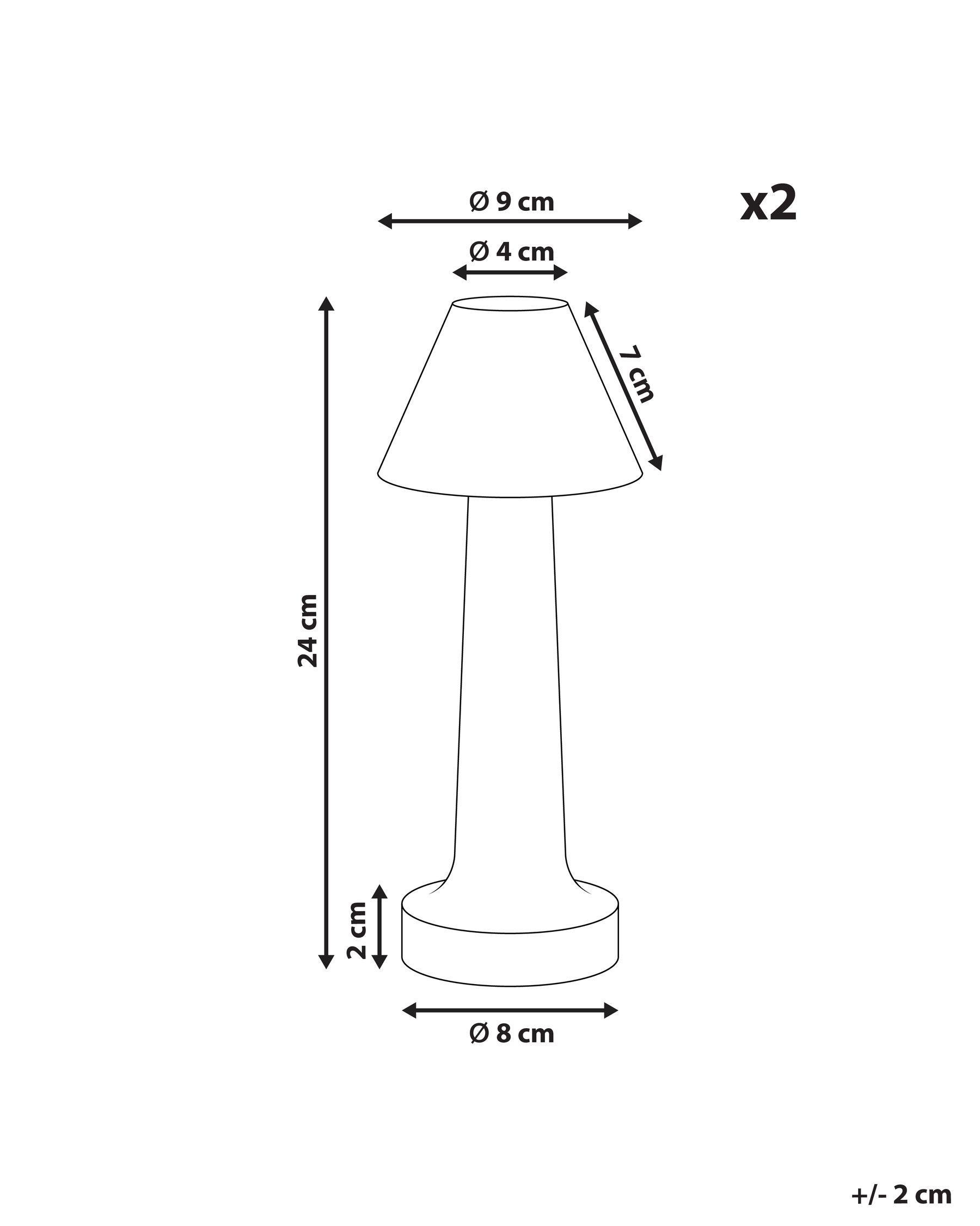 Set of 2 Wireless LED Table Lamp JOANES with Dimmer Metal Black_940406