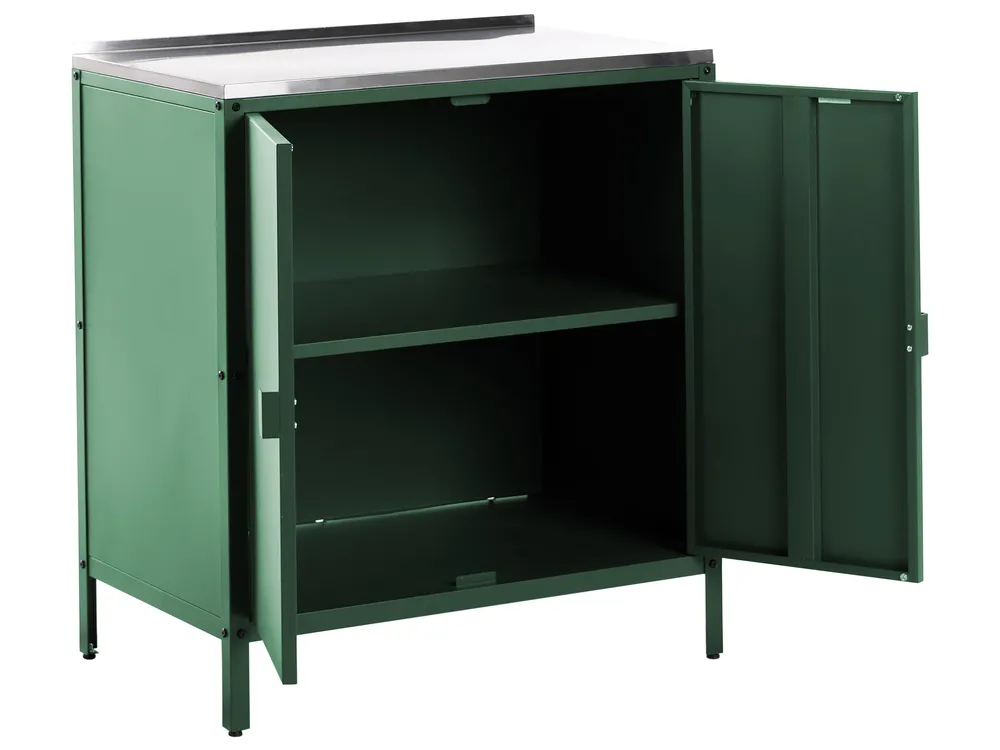 2 Piece Outdoor Kitchen Set with Sink VILAMA Green Metal_974246