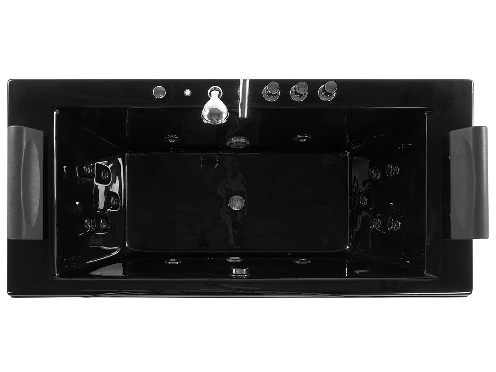 Kulmaporeamme LED-valolla MONTEGO 172 x 83 cm Musta_780914
