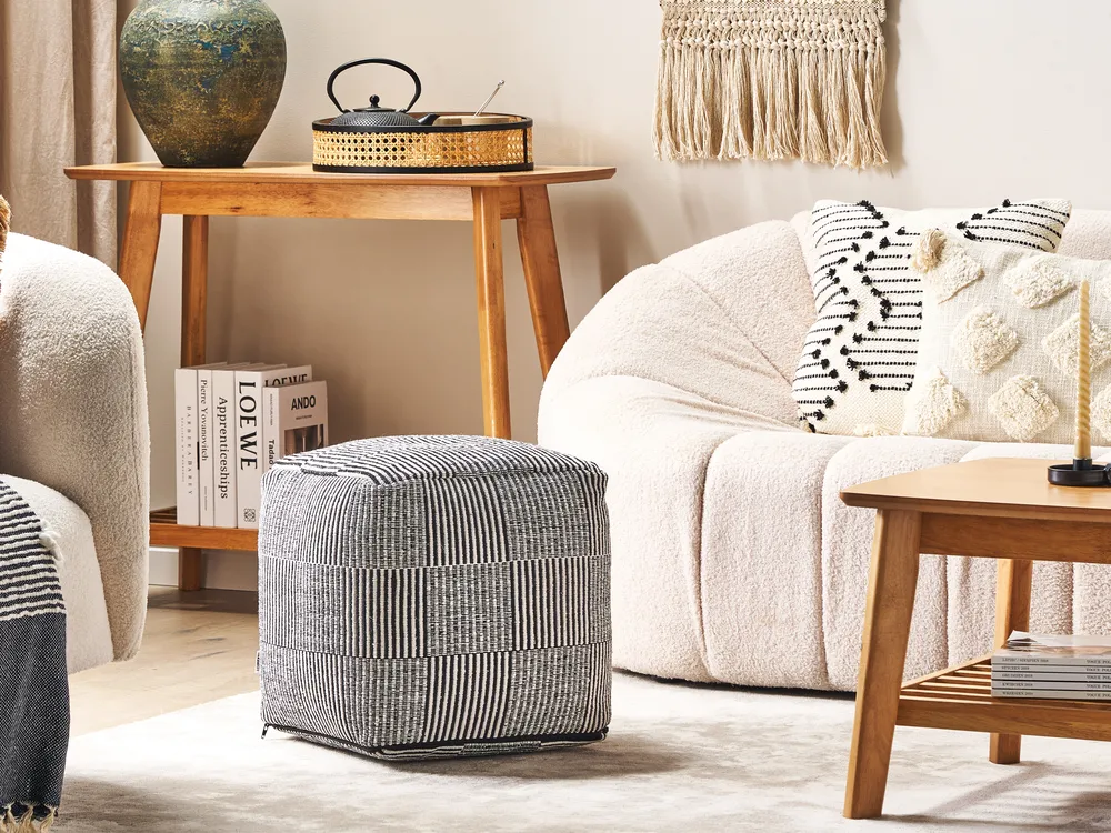 Pouffe PANDRAN Cotton Black/ White