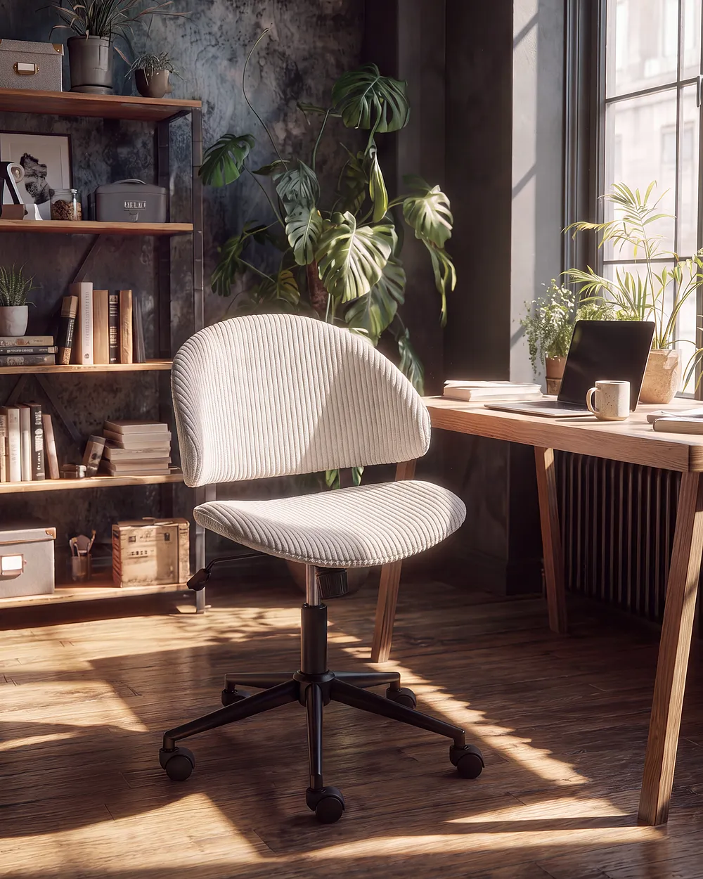 Office Chair KIANA Corduroy Off-White_1150953
