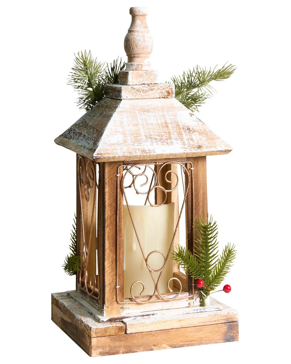 LED-lyhty SAIMA 40 cm Jouluinen Tummanruskea_1028201