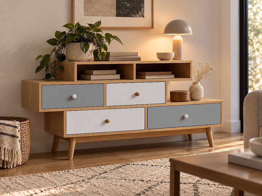 4 Drawer Chest IRVINE Brown/ White
