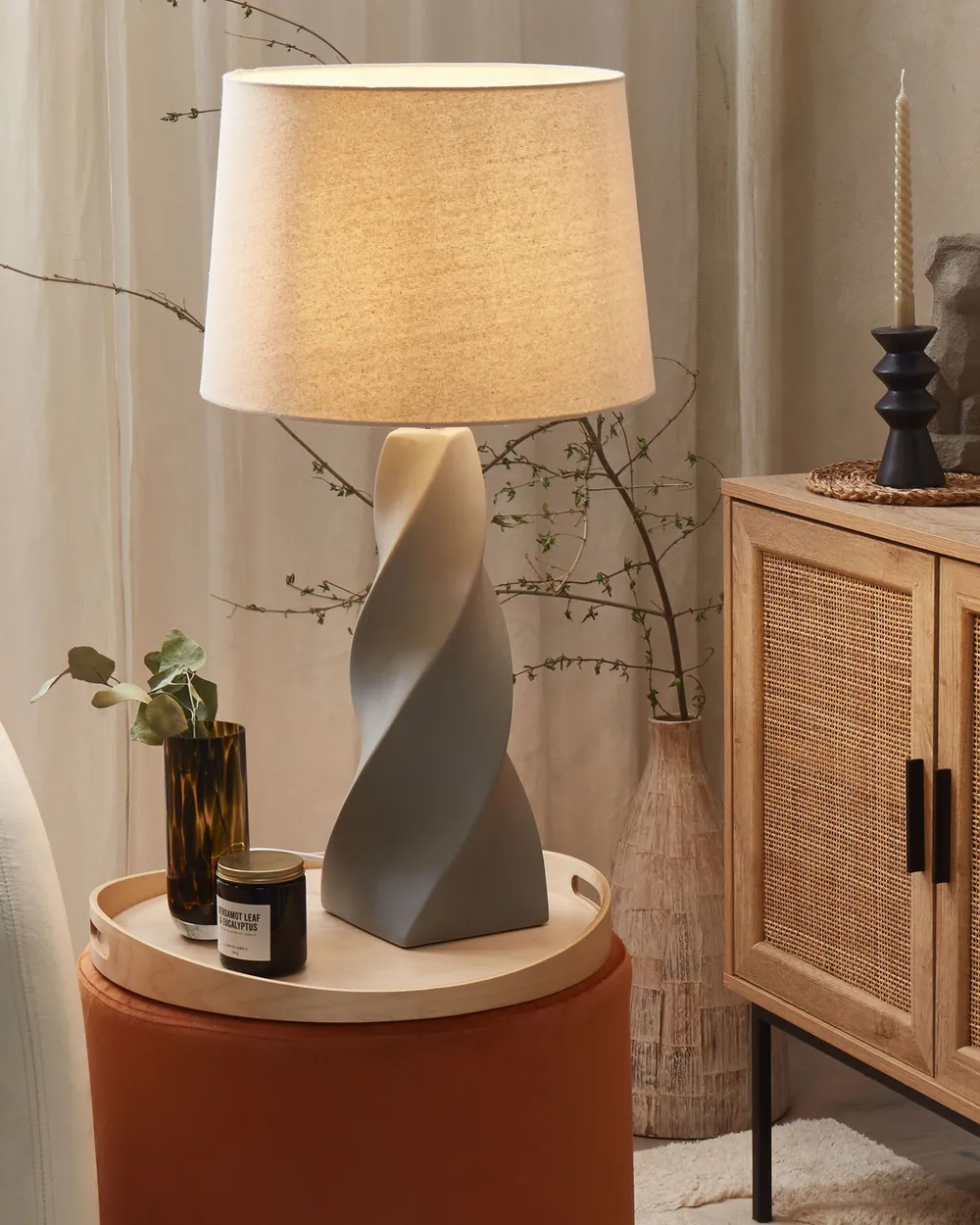 Table Lamp BELAYA Ceramic Grey