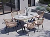 Garden Dining Set 6 Seater ALIANO with Cushions PE Rattan Pastel Pink