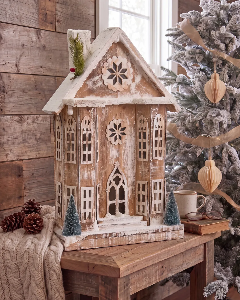 Christmas Decoration LED UNARI 50 cm House Light Brown_1085222