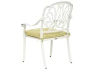 Garden Dining Set 4 Seater ANCONA with Cushions Metal Off-White_1004968