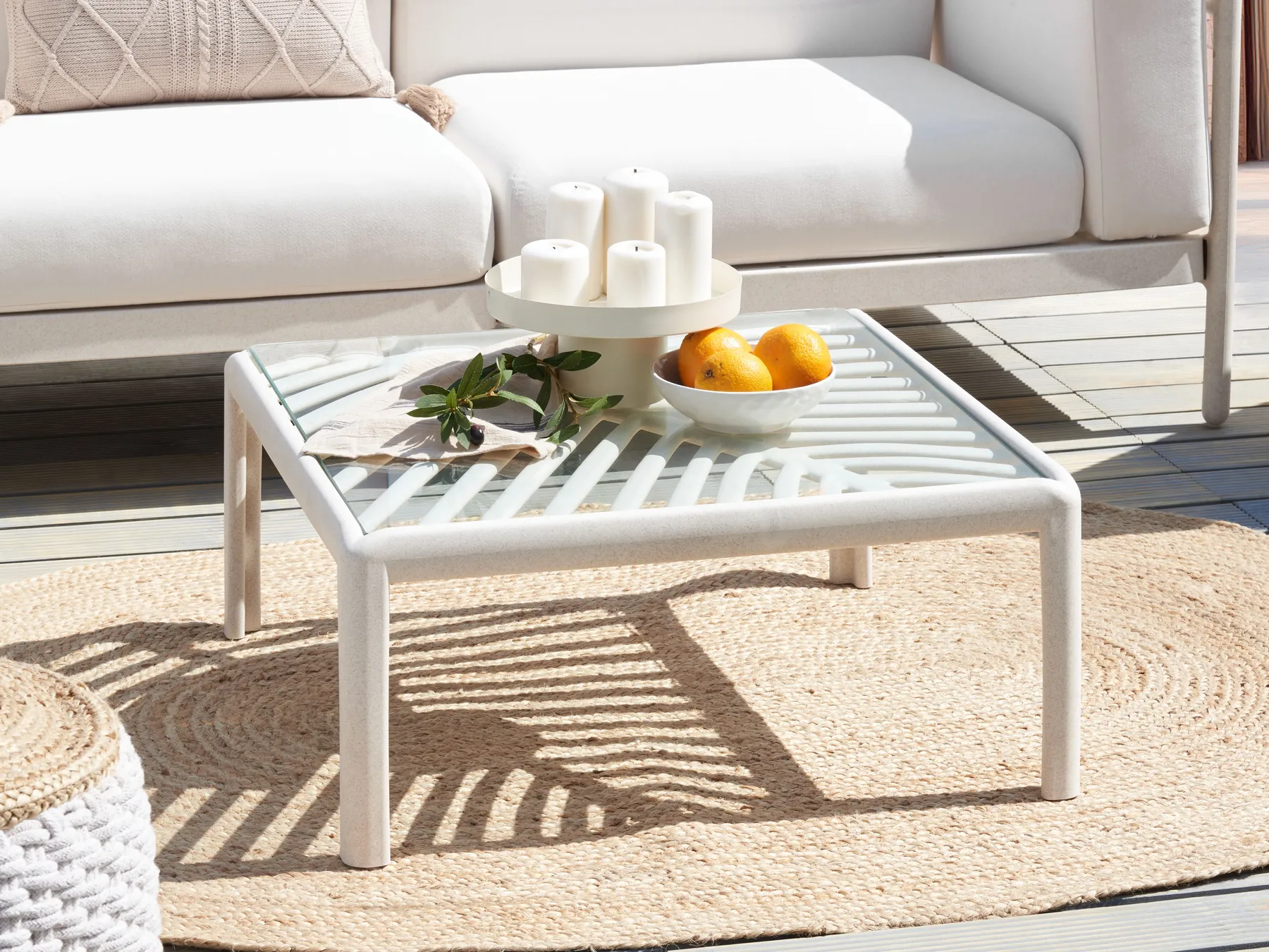 Ulkosohvapöytä FERRETTI 69 cm 69 cm Vaaleanbeige_931422