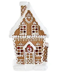 Set med 3 juldekorationer LED RIMPI 21/25/26 cm Hus Brun_1175148