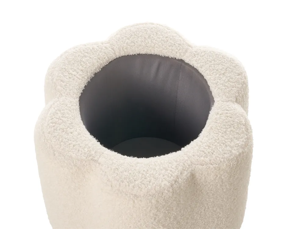 Förvaringspuff FLOWER Blomma Bouclé Off-White_1082053