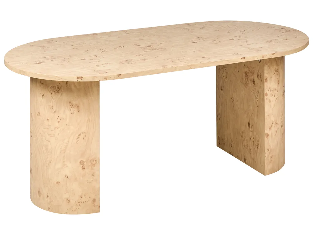 Dining Table ASBURY Burl Effect 180 cm 90 cm
