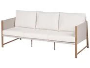 Garden Lounge Set with Table and Ottoman 5 Seater NOLA Metal Light Beige_998404