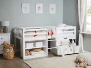 Mid Sleeper Bed Wood SUSVILLE 90 x 200 cm (EU Single) White_935441