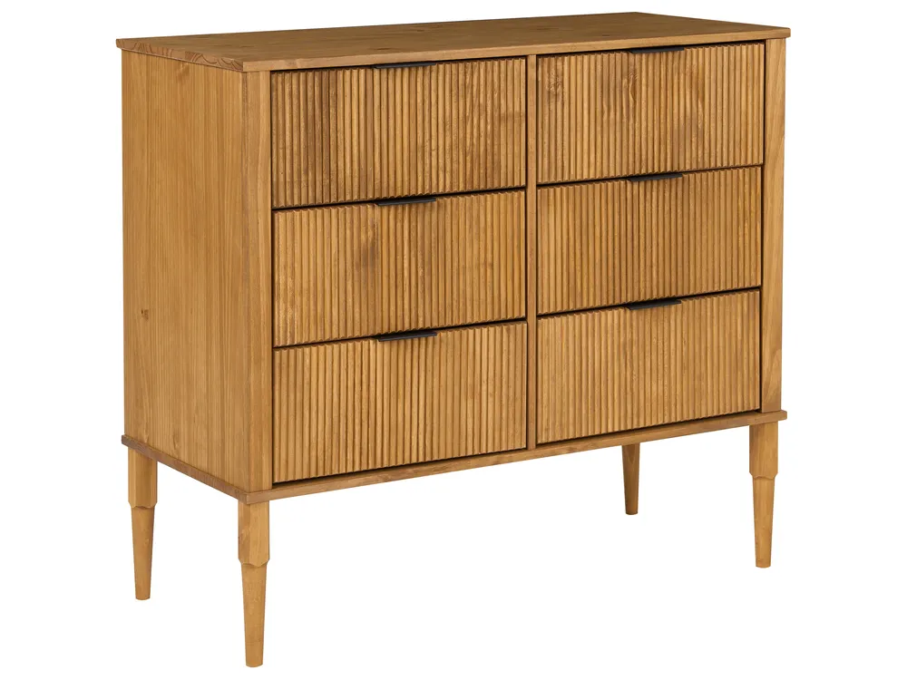 Bedroom Set Pine Wood FLAVIGNAC 120 x 200 cm (EU Small Double) Light Brown_1099295