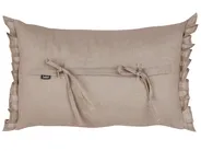 Set of 2 Decorative Cushions SASSAFRAS 30 x 45 cm Linen Light Brown Solid_906682