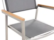 Garden Dining Set 6 Seater GROSSETO Granite Polished Grey/ Black_431642