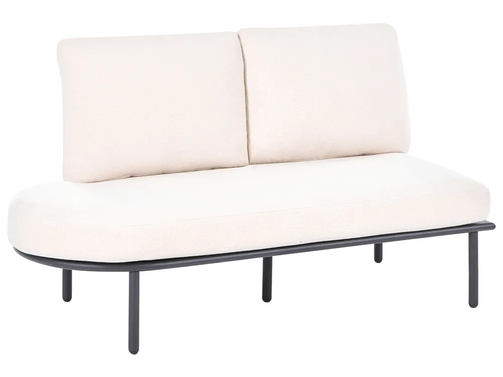Garden Sofa with Table 4 Seater POLLINA Metal Black_1078918