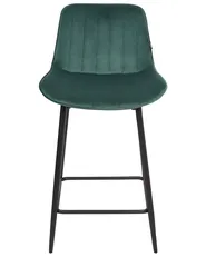 Set of 2 Bar Chairs DUBROVNIK Velvet Emerald Green_928817