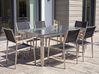 Garden Dining Table GROSSETO 180 cm 90 cm Granite Flamed Graphite Grey
