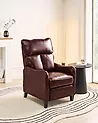 Recliner Chair ROYSTON with Footrest Faux Leather Dark Brown