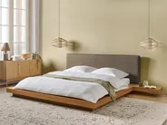Säng med lamellram Bouclé ZEN 180 x 200 cm Naturlig askfanér_1079768